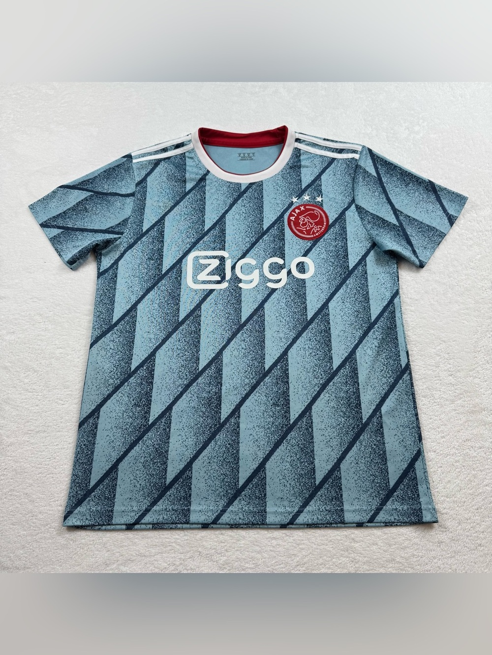 Ajax Ziggo Amsterdam Soccer Jersey men’s size medium blue geometric 2020-2021